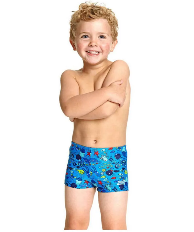 Zoggs Boys Sea Life Hip Racer Swim Shorts Blue-2